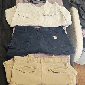 Carhartt Three-Pack Work Shorts in Navy, Khaki & Light Beige